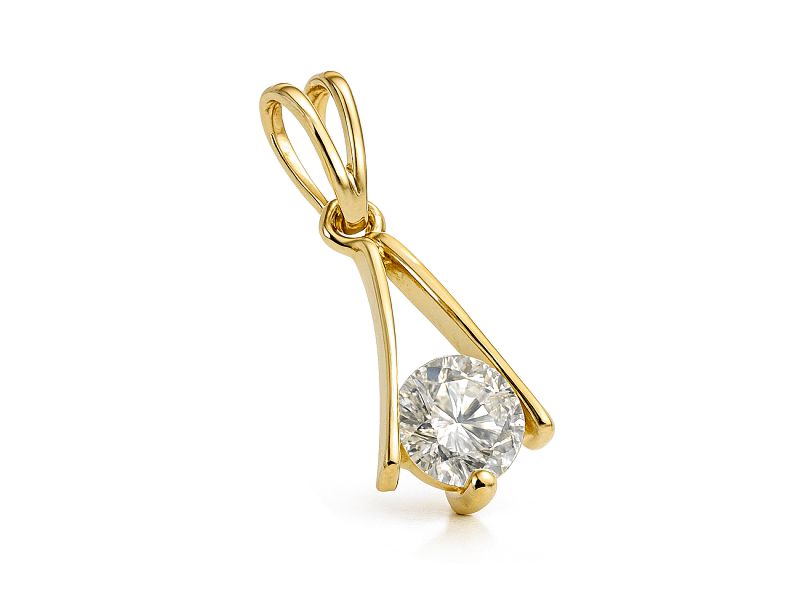 Złota zawieszka z brylantem - 398w_br - 1