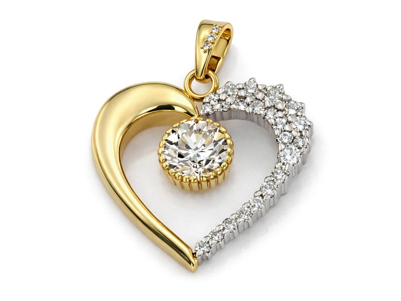 Złoty wisiorek z brylantami - 40003w_SI_H - 1