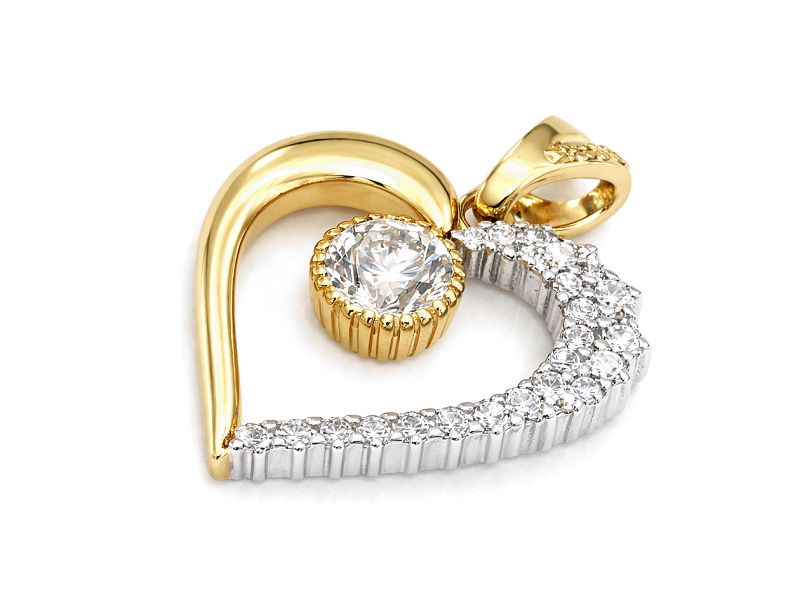 Złoty wisiorek z brylantami - 40003w_SI_H - 3