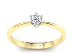 Pierścionek z diamentem żółte i białe proba 585 - 40004zb