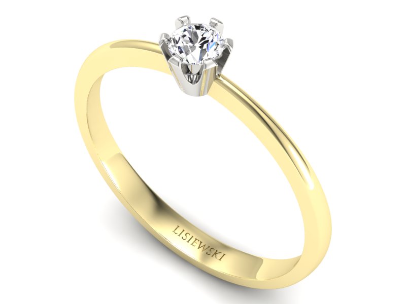 Pierścionek z diamentem żółte i białe proba 585 - 40004zb - 3