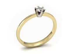 Pierścionek z diamentem żółte i białe proba 585 - 40004zb