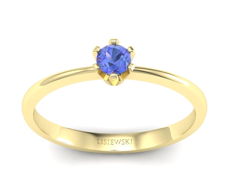 Złoty pierścionek z tanzanitem żółte złoto - 40004zt - 1
