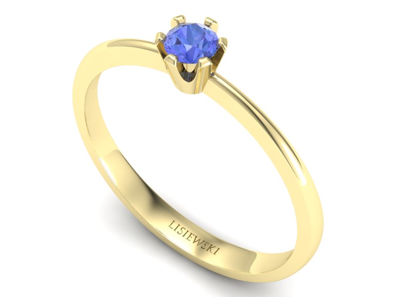 Złoty pierścionek z tanzanitem żółte złoto - 40004zt - 3