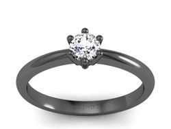 Pierścionek zaręczynowy czarne złoto z diamentem - 40005cz