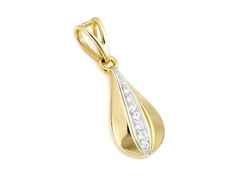 Zawieszka wisiorek z brylantami żółte złoto - 405wbr_Si_H - 1