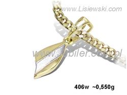 Złoty wisiorek listek - delikatność w złocie - 406w