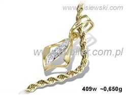 Zawieszka Wisiorek z brylantami żółte złoto - 409wbr_Si1_H