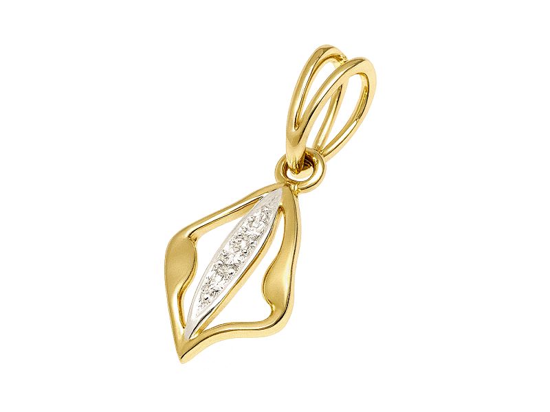 Zawieszka wisiorek z brylantami żółte złoto - 409wbr_Si1_H - 1