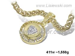 Złoty wisiorek z cyrkonią - codzienna elegancja - 411w