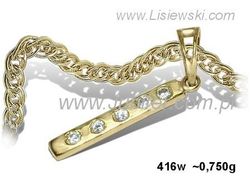 Zawieszka Wisiorek z brylantami żółte złoto - 416wbr_Si_H