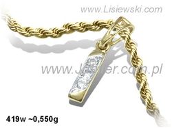 Złoty wisiorek z cyrkoniami - symbol elegancji - 419w
