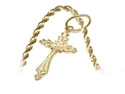 Złoty krzyżyk próby 14k - bezczasowy symbol elegancji - 41m