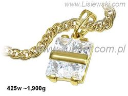 Złoty wisiorek z cyrkoniami - wybór pełen elegancji - 425w