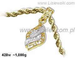 Złota zawieszka z cyrkoniami - elegancja bez granic - 428w