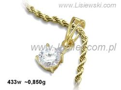 Złota zawieszka Wisiorek z brylantem żółte złoto - 433w_br