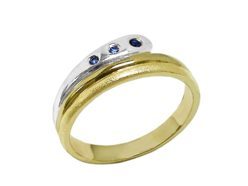 Złoty pierścionek ze spinelami - 439 - 1