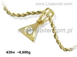 Złoty wisiorek z cyrkonią - prostota i elegancja - 439w