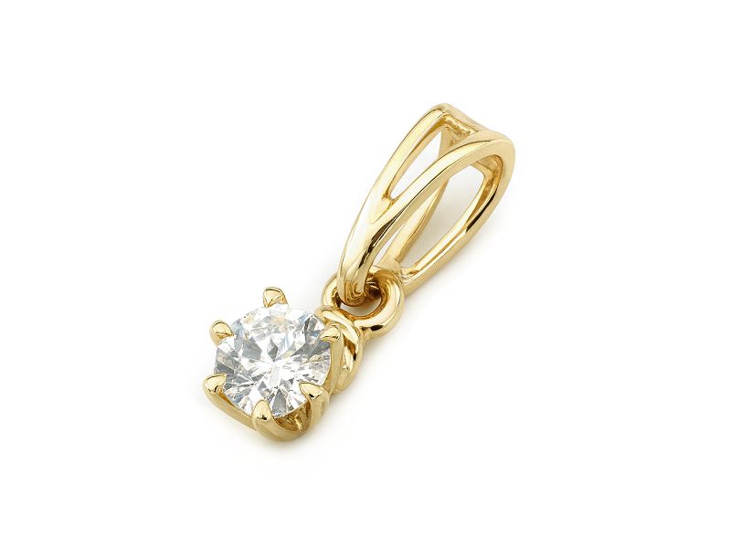 Złota zawieszka z brylantem - 454wbr_Si1_H - 1