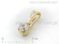 Złota zawieszka zloty wisiorek z brylantem - 455wbr_Si_H