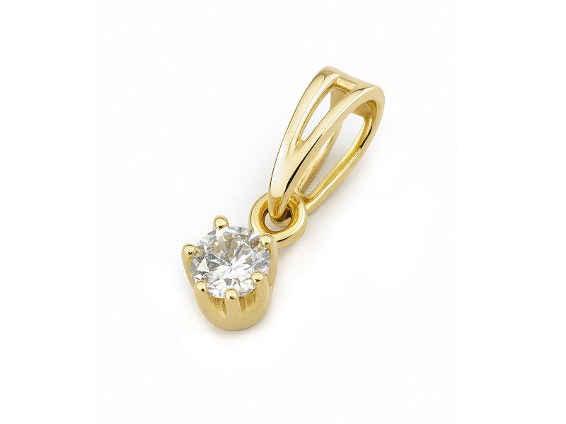 Złota zawieszka z brylantem - 455wbr_Si_H - 1