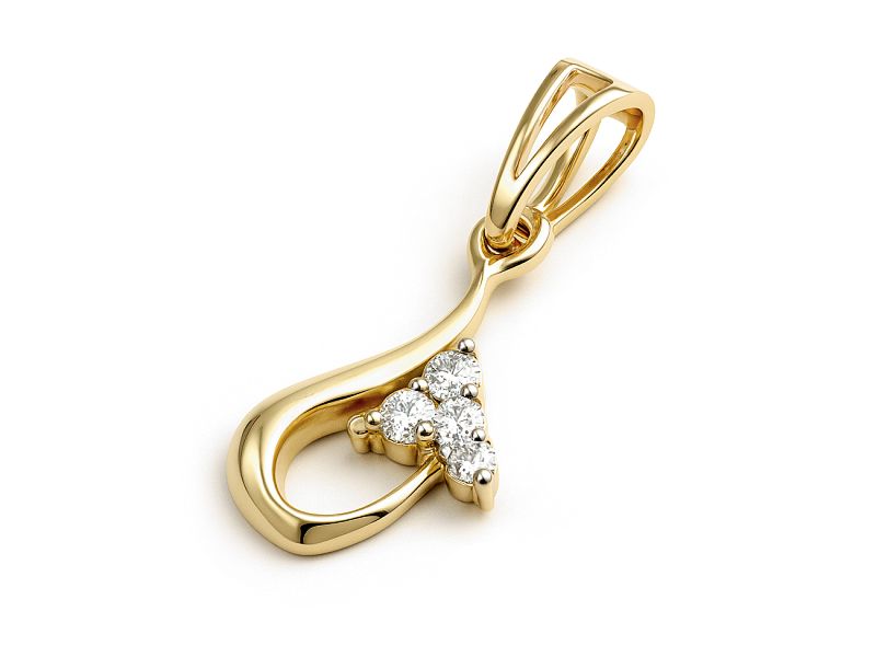 Złota zawieszka z brylantami - 456wbr_Si1_H - 1