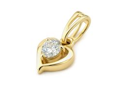 Złoty wisiorek z brylantem - 458wbr_SI1_H