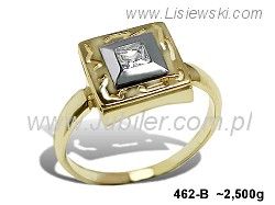 Pierścionek złoty z cyrkonią białe złoto próba 585 - 462b