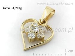 Zawieszka wisiorek z brylantami złoto 585 - 467wbr_SI2_I
