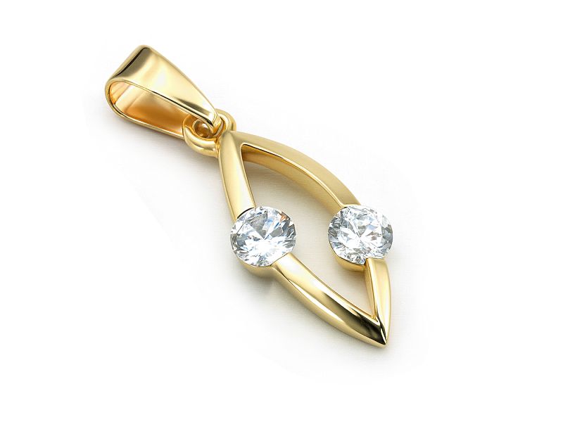 Złota zawieszka z brylantami - 492wbr_Si_H - 1