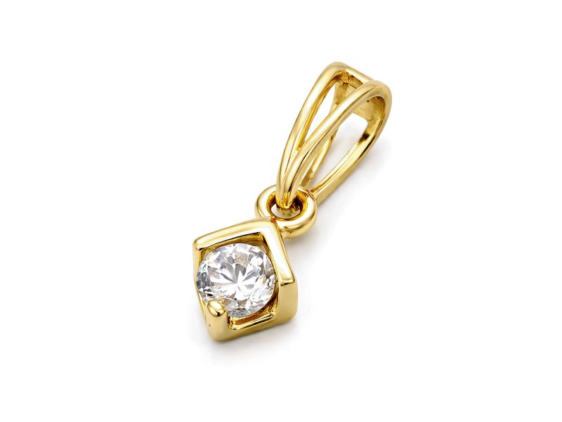 Złoty wisiorek z brylantem - 497wbr_P_H - 1