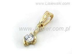 Zawieszka Wisiorek z brylantem żółte złoto - 498wbr_P_H