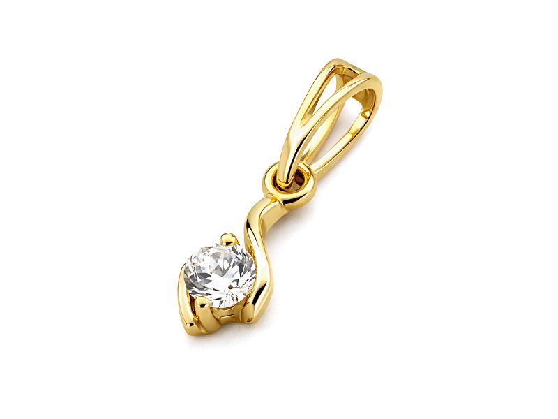 Zawieszka wisiorek z brylantem żółte złoto - 498wbr_VS_H - 1