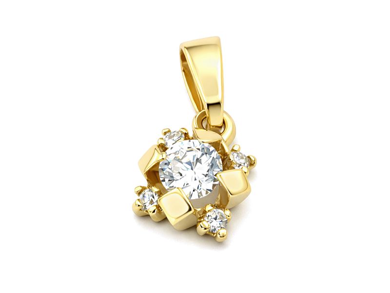 Zawieszka wisiorek z brylantami żółte złoto - 499wbr_SI_H - 1