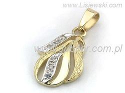 Zawieszka złota 585 z cyrkoniami - elegancja Lisiewski - 501w
