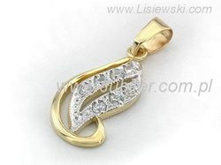 Złota zawieszka z cyrkoniami - nowoczesna elegancja - 507w