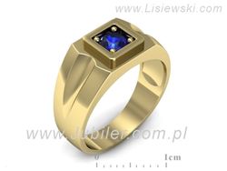 Sygnet męski z szafirem żółte złoto próba 585 - 508bzszc