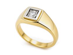 Sygnet męski z cyrkonią białe złoto - 509b_5_4_syg