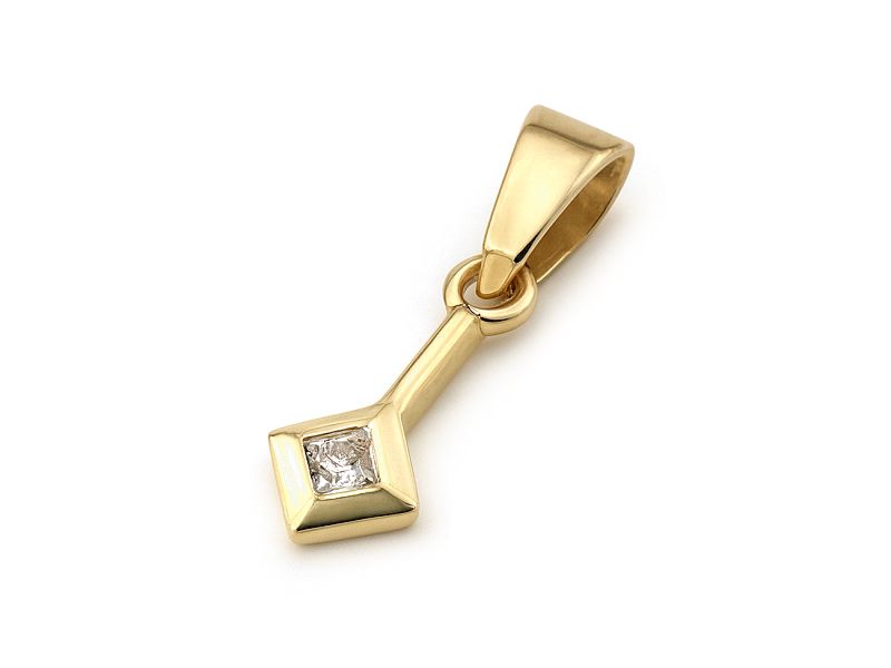 Wisiorek z brylantem żółte złoto - 509wbr_SI_H