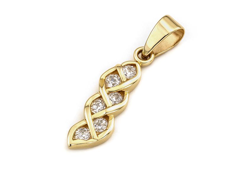 Złoty wisiorek z brylantami - 513wbr_Si_H - 1