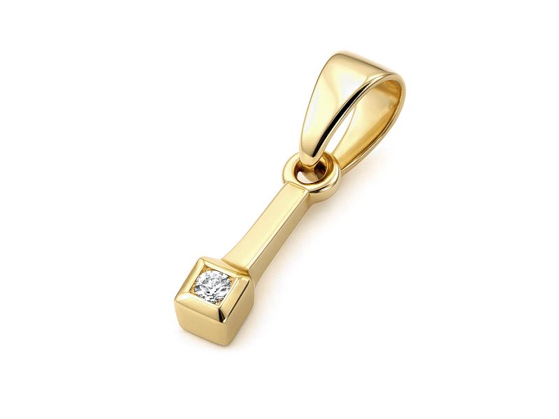 Złota zawieszka z brylantem - 515wbr_Si_H