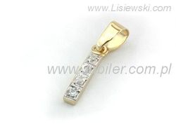 Złota zawieszka z cyrkoniami - symbol elegancji - 517w
