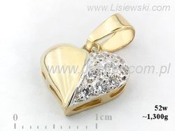 Zawieszka serce z cyrkoniami - symbol elegancji - 52w