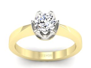 Pierścionek zaręczynowy z diamentem złoty
