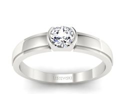 Złoty pierścionek z brylantem białe złoto - 561bb