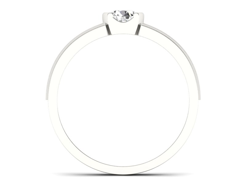 Złoty pierścionek z brylantem białe złoto - 561bb - 2