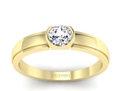 Złoty pierścionek z brylantem - 561bz