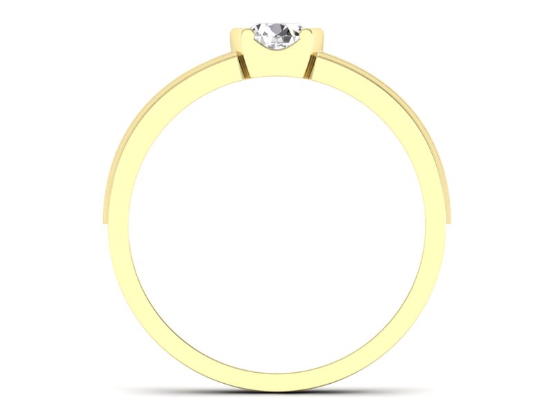 Złoty pierścionek z brylantem - 561bz - 2