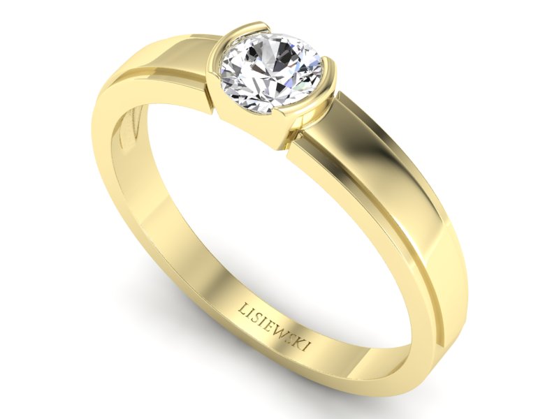 Złoty pierścionek z brylantem - 561bz