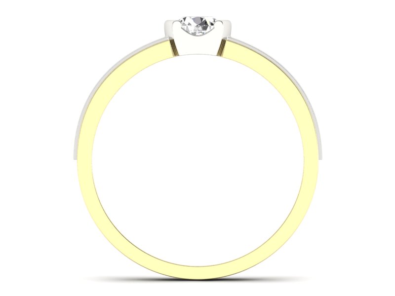Pierścionek z diamentem żółte i białe złoto - 561bzb - 2